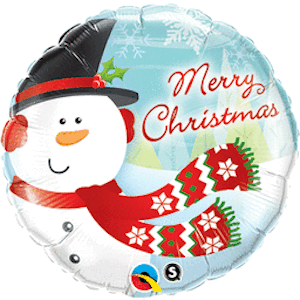 18 Inch Merry Christmas Snowman Balloon