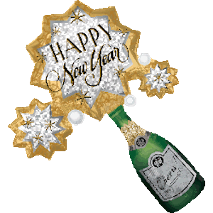 New Year Champagne Burst Balloon