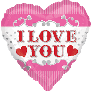 18 Inch I Love You Silver Hearts Balloon