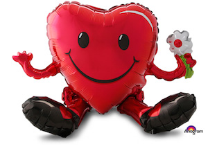 Sitting Smiley Heart Guy Multi-Balloon