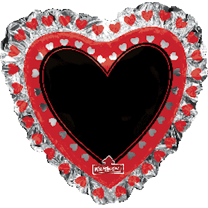 Write-on Heart Black Board Balloon