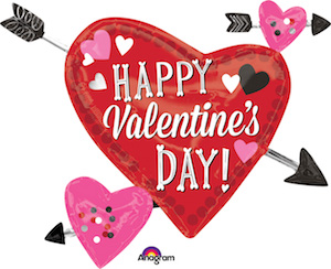 Three Arrows Happy Valentine's Day Balloon