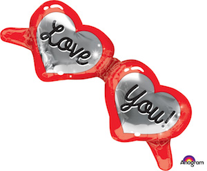 Heart Shaped Glasses Balloon