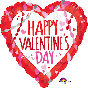 Happy Valentine's Day Streamers & Confetti Balloon