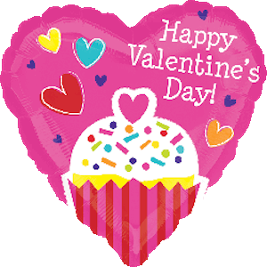 Happy Valentine's Day Cupcake Balloon