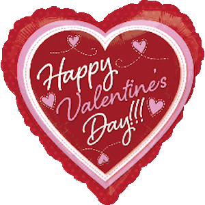 Happy Valentine's Day Pink and Red Balloon
