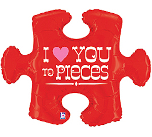 I Love You To Pieces Puzzle Shape Balloon