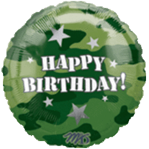 18 Inch Camouflage Birthday Balloon