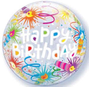 Birthday Lit Candles Bubble Balloon
