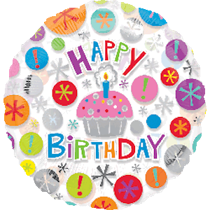 18 Inch Metallic Birthday Cupcake Balloon