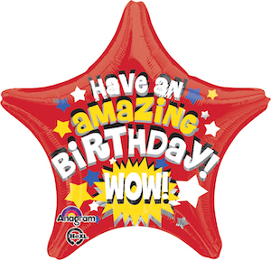 18 Inch Amazing Birthday Star Balloon