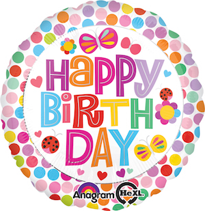 18 Inch Happy Birthday Flower Balloon