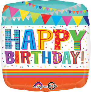 18 Inch Bright & Bold Happy Birthday Balloon