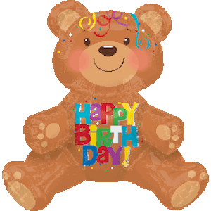 Sitting Birthday Bear Multi-Balloon