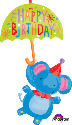 Circus Elephant Happy Birthday Multi-Balloon