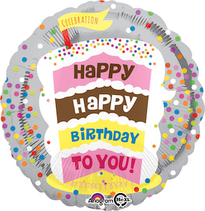 18 Inch Happy Birthday to You Cake Balloon