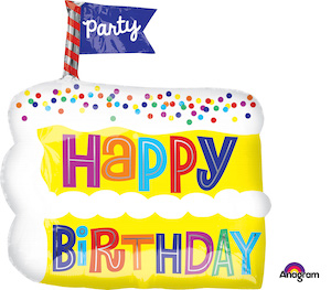 Happy Birthday Cake Slice Balloon