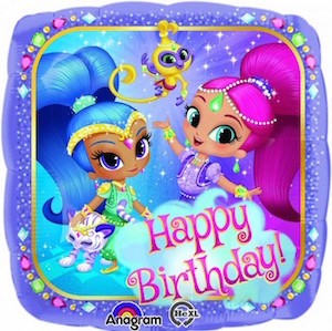 18 Inch Shimmer & Shine Happy Birthday Balloon