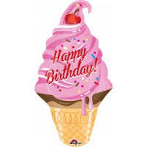 Ice Cream Cone Birthday Balloon