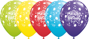 11 Inch Happy Birthday Musical Balloons (6 pcs)