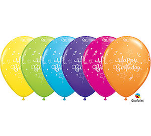 11 Inch Happy Birthday Shining Star Balloons (6 pcs)