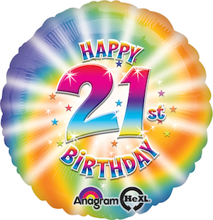 18 Inch Happy 21st Birthday Balloon