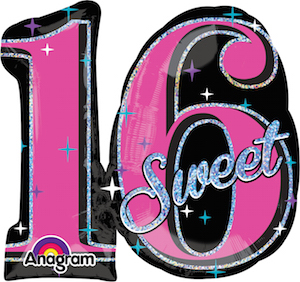 Sweet 16 Sparkle Balloon