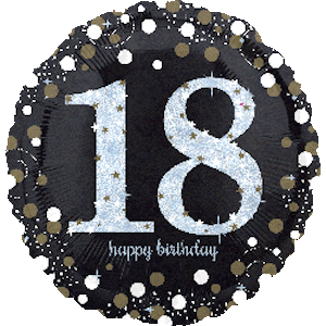 18 Inch Sparkling Birthday 18th Balloon