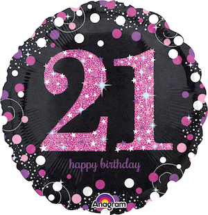 18 Inch Pink Celebration 21 Balloon