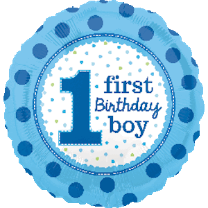 18 Inch 1st Birthday Boy Balloon