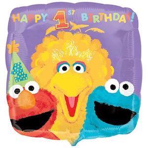 18 Inch Sesame Street 1st Birthday Balloon