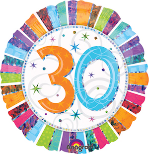 18 Inch Radiant Birthday 30 Balloon