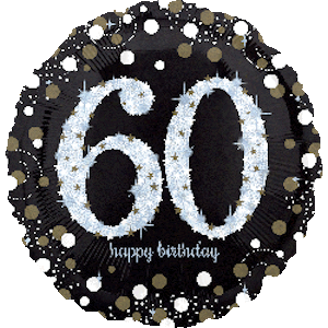 18 Inch Sparkling Birthday 60 Balloon