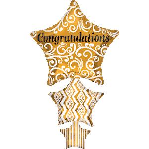 Congrats Stacked Star Balloon