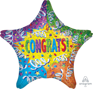 18 Inch Holo Congrats Streamer Explosion Balloon