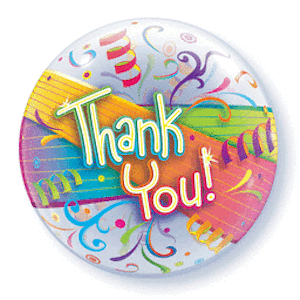 Thank You Streamers Bubble Balloon