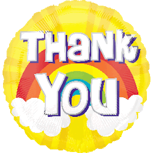18 Inch Thank You Rainbow Balloon