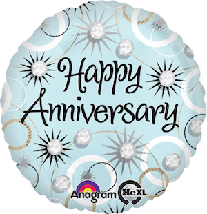 18 Inch Happy Anniversary Diamonds Balloon