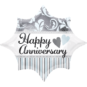 Elegant Happy Anniversary Burst Balloon