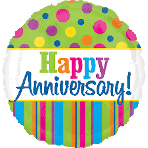 18 Inch Bright Anniversary Balloon