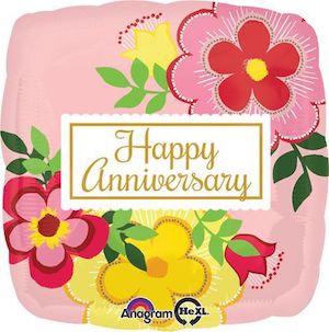 18 Inch Flowery Anniversary Balloon