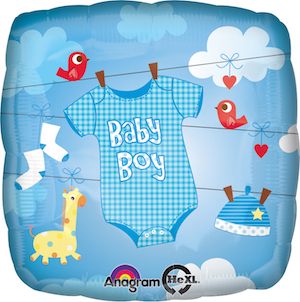 18 Inch Baby Boy Onesie Balloon