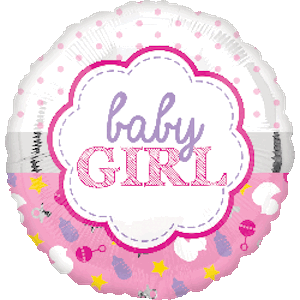 18 Inch Baby Girl Scallop Balloon
