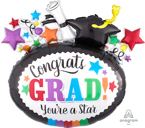 Grad You're A Star Balloon