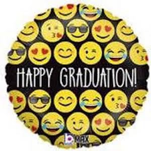 18 Inch Happy Graduation Emoji Balloon
