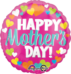 18 Inch Happy Mother's Day Hearts Balloon