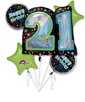 Brilliant Birthday 21st Balloon Bouquet