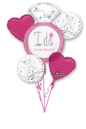 Bright Pink Wedding Balloon Bouquet