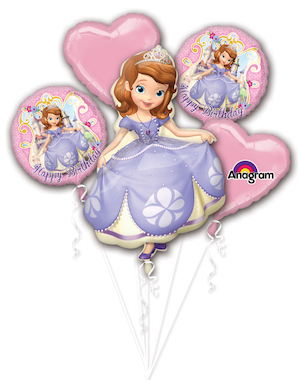 Sofia the First Birthday Balloon Bouquet