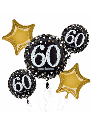 Sparkling Birthday 60 Balloon Bouquet